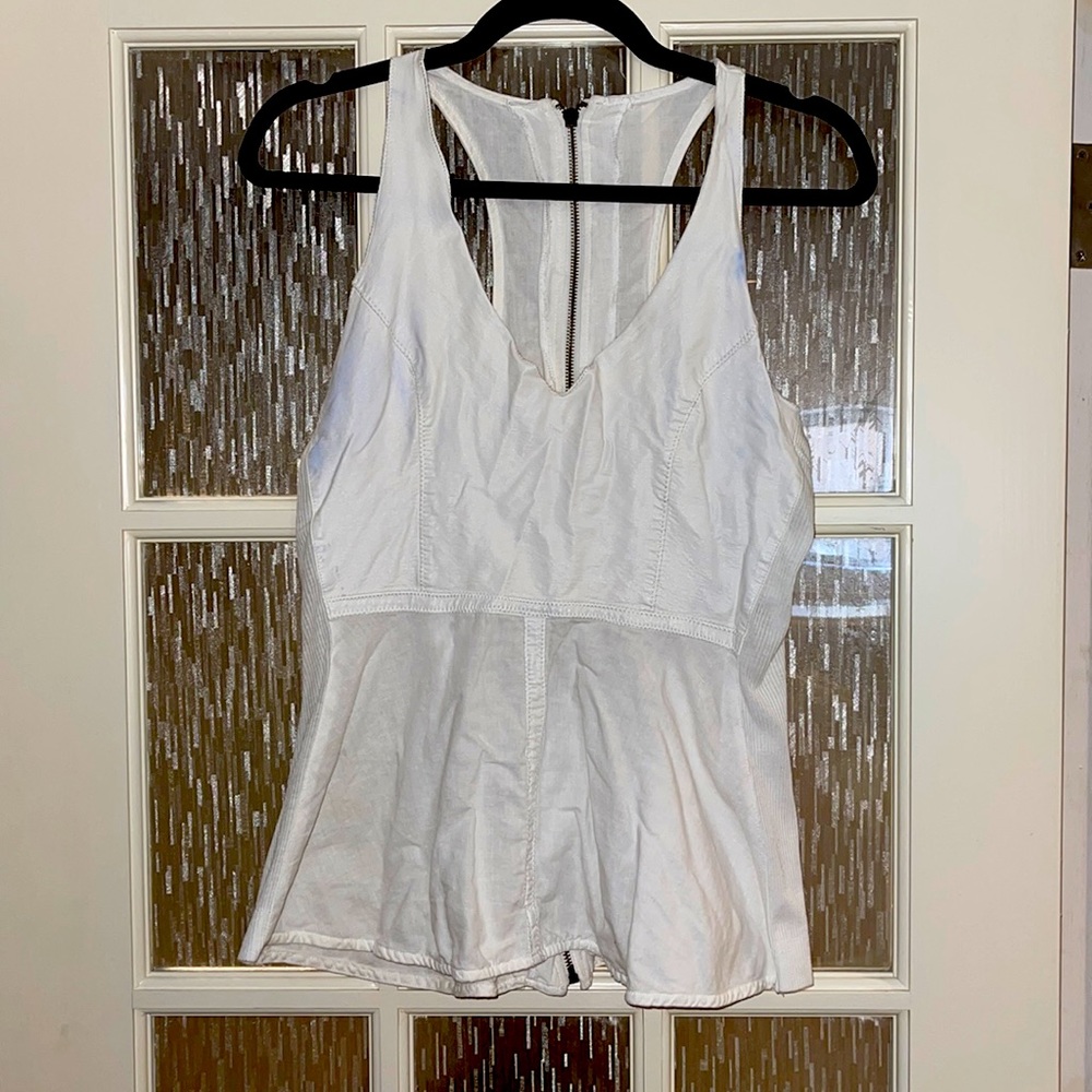 White racer back tank